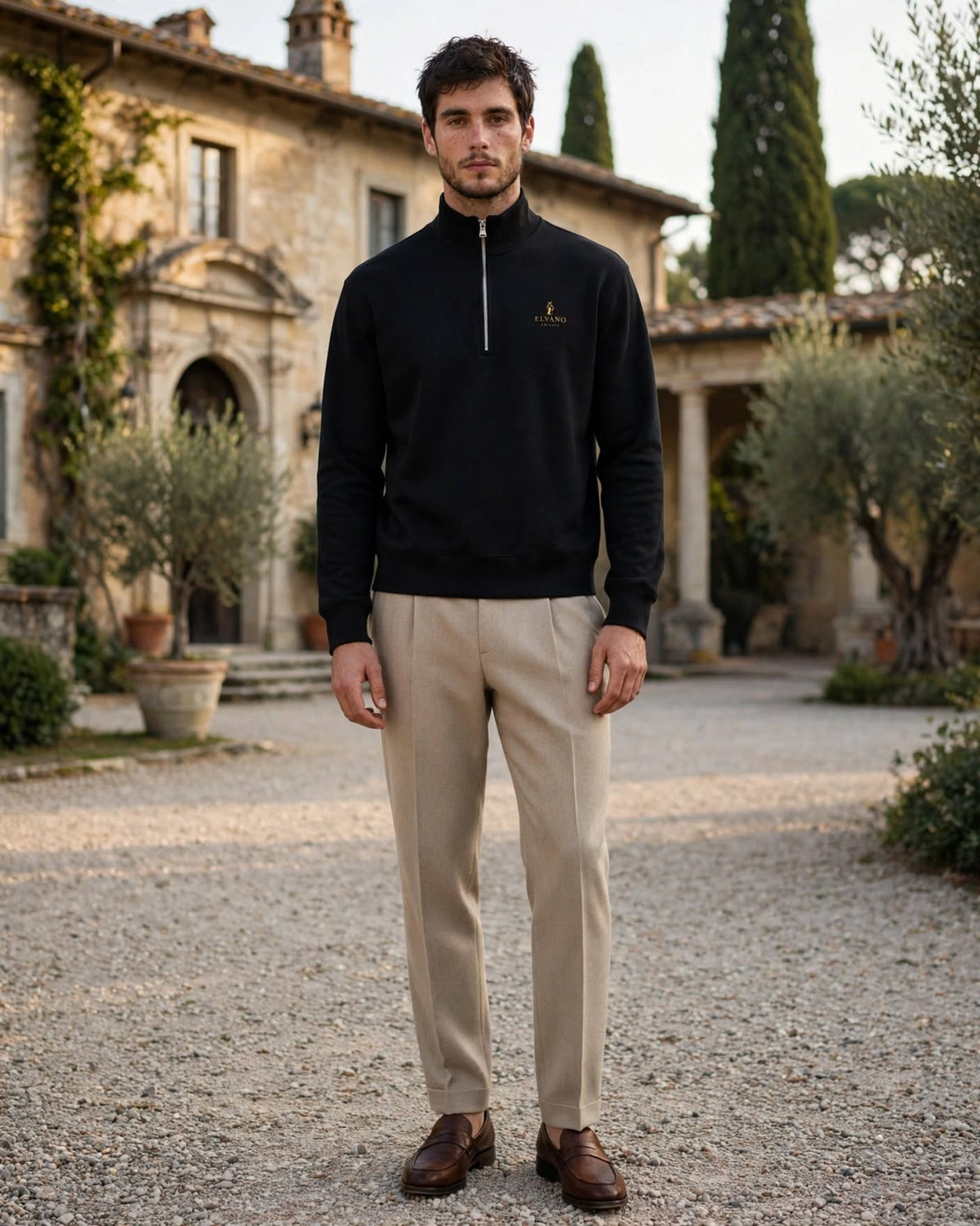 ELVANO Unisex half-zip pullover